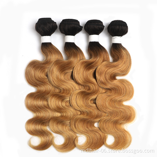 1b/27 Ombre Bundles Full Cuticle Body Wave 1 Piece Brazilian Human Hair Weave Bundles 100% Virgin Human Hair Extensions